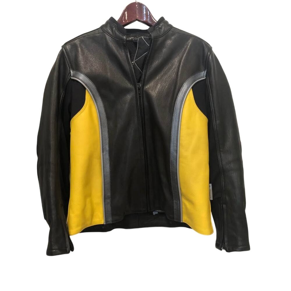 AJS European Leather Biker Riding Jacket ISO 4916